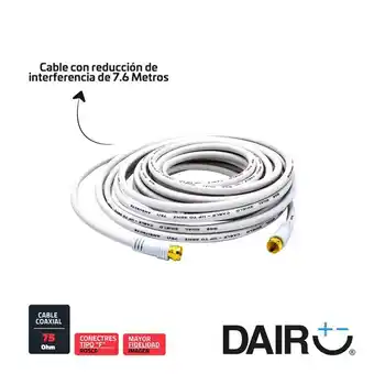 Falabella Cable Coaxial Rg6 Blanco Rosca 7.6 M oferta