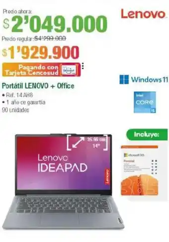 Jumbo Lenovo portátil + office oferta