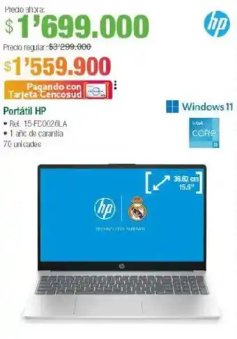 Jumbo HP Portátil windows 11 oferta