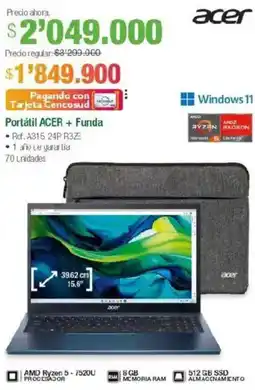 Jumbo Acer portátil + funda oferta