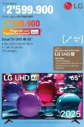 Jumbo LG smart tv uhd 4k 65" oferta