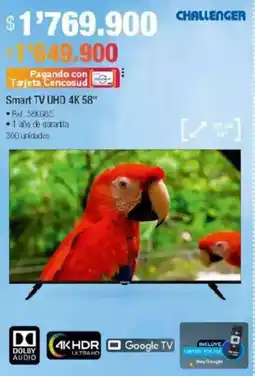 Jumbo Challenger smart tv uhd 4k 58" oferta