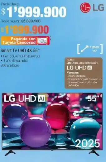 Jumbo LG smart tv uhd 4k 55" oferta