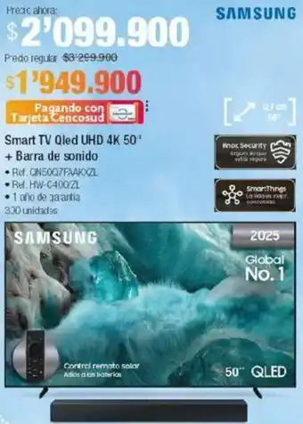 Jumbo Samsung smart tv qled uhd 4k 50" oferta