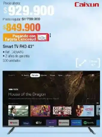 Jumbo Caixun smart tv fhd 43" oferta