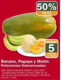Makro Banano, papaya y melón referencias seleccionadas oferta