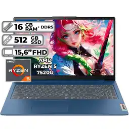 Falabella PORTÁTIL SLIM 3 15AMN8 AMD RYZEN 5 7520U 16GB RAM 512GB SSD 15.6 FHD ABYSS BLUE oferta