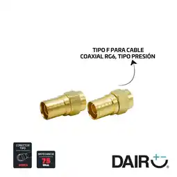 Falabella Conector Coaxial De 2 Unidades Rg6 Presión Dorados oferta