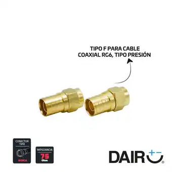 Falabella Conector Coaxial De 2 Unidades Rg6 Presión Dorados oferta
