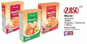 Super Inter Mezcla-Buñuelos-Natilla Arequipe, Tradicional 300g oferta
