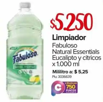 Super Inter Limpiador Fabuloso Natural Essentials Eucalipto y Citricos 1.000ml oferta