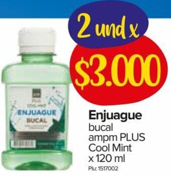 Super Inter Enjuague Bucal Ampm Plus Cool Mint 2x120ml oferta
