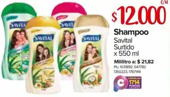 Super Inter Shampoo Savital Surtido 550ml oferta