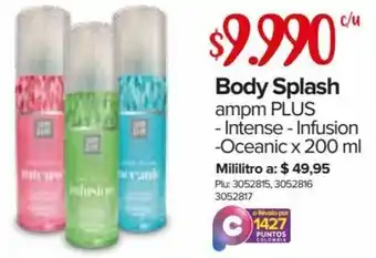 Super Inter Body Splash Ampm Plus -Intense -Infusion -Oceanic 200ml oferta