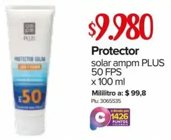 Super Inter Protector Solar Ampm Plus 50 FPS 100ml oferta