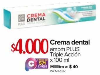 Super Inter Crema Dental Ampm Plus Triple Acción 100ml oferta