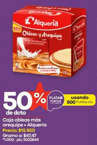 Éxito Caja Obleas Más Arequipe Alquería oferta
