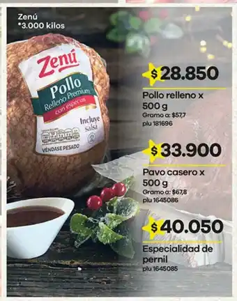 Éxito Pollo relleno x 500 g oferta