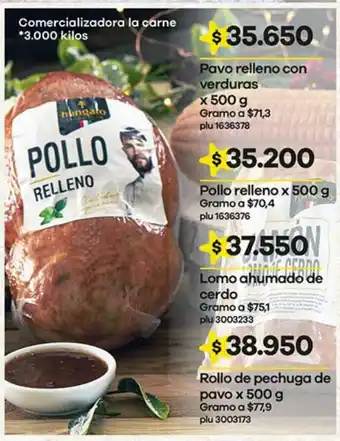 Éxito Pavo relleno con verduras x 500 g oferta