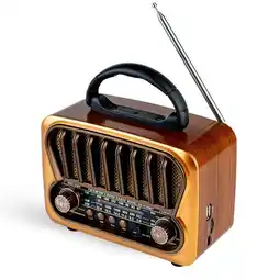 Falabella Radio Vintage AMFMSW con Bluetooth USB y Recargable MP3 Rojo Caoba oferta