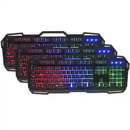 Falabella Teclado gamer gt400t metálico negro con luces led oferta
