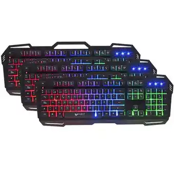 Falabella Teclado gamer gt400t metálico negro con luces led oferta