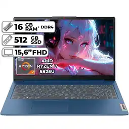 Falabella PORTÁTIL SLIM 3 15ABR8 AMD RYZEN 7 5825U 16GB RAM 512GB SSD 15.6″ FHD oferta