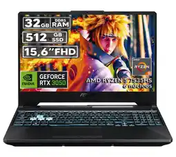 Falabella PORTÁTIL GAMER RYZEN 5 7535HS 32GB RAM 512GB SSD RTX 3050 4GB 15,6 FHD BLACK oferta