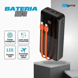 Falabella Bateria Portatil 3 Puertos De 10000mAh - Negra oferta