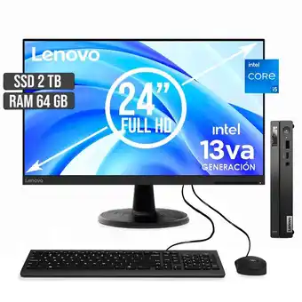 Falabella COMPUTADOR THINKCENTRE TINY CORE I5-13420H SSD 2TB RAM 64GB LED 24 oferta