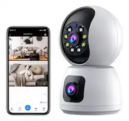 Falabella Camara Ip Wifi Doble Lente 360 Interior Sirenas Alarma oferta