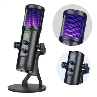 Falabella Micrófono USB RGB para Grabación y Streaming en PC y Consolas oferta