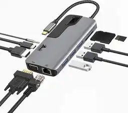 Falabella Hub Adaptador Usb-c A Vga Rj45 Hdmi Microsd Mac iPad Windows oferta