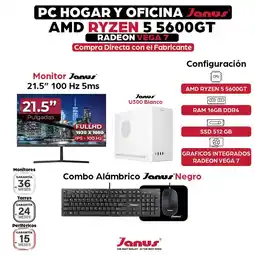 Falabella COMPUTADOR AMD RyZEN 5 5600G/ RAM 16GB/ SSD 512GB M.2/ Fuente 350W oferta