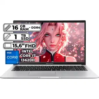 Falabella PORTÁTIL X1502VA-NJ893 INTEL CORE I7-13620H 16GB RAM 1TB SSD 156 FHD COOL SILVER oferta