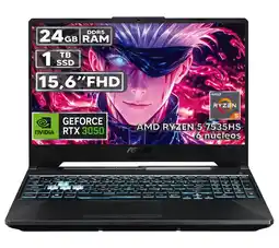 Falabella PORTÁTIL GAMER RYZEN 5 7535HS 24GB RAM 1TB SSD RTX 3050 4GB 15,6 FHD BLACK oferta