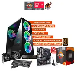 Falabella Torre Gamer Ryzen 5 5600GT RX 6600 8GB 32GB RAM 1TB SSD WiFi 700W 80+ BRZ oferta