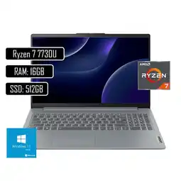 Falabella Portatil SLIM 3 AMD Ryzen 7 7730U - Ram 16GB - SSD 512GB PANT 15.6´´ - RJ45 - GRIS oferta
