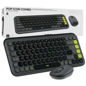 Falabella Combo Teclado Y Mouse POP ICON Grafito & Verde Español oferta