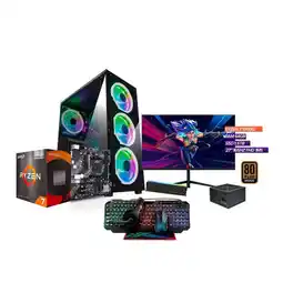 Falabella PC Gamer Ryzen 7 5700G / 64GB RAM / SSD 1.5TB / Monitor 27” + Combo 4 en 1 oferta