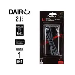 Falabella Cable Teléfono 2,1 Metros-7 Ft Negro Plano Rj-11 oferta