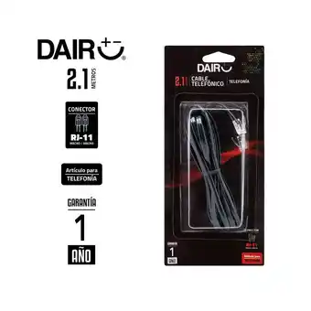 Falabella Cable Teléfono 2,1 Metros-7 Ft Negro Plano Rj-11 oferta