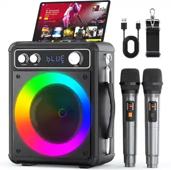 Falabella Máquina de karaoke altavoz portátil luces LED RECFMAUXUSBTF oferta
