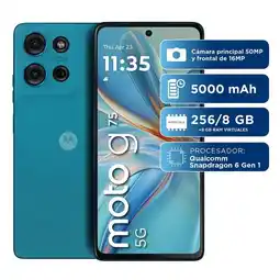 Falabella Celular Moto G75 Ram 8gb 256gb - Cámara 50 MP -16MP - Pantalla 6,8 - 5G Azul oferta