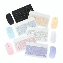 Falabella Teclado Bluetooth Recargable Mouse Keyboard Color Pastel Kit oferta