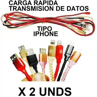 Falabella 2 Cables Carga Rápida Tipo IPhone oferta