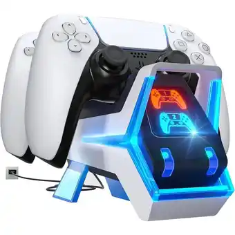Falabella Cargador base controles PS5 con adaptador de CA de 5V3 Indicadores LED oferta