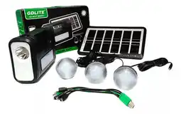 Falabella Kit Panel Solar Recargable + 3 Bombillos Parlante Bluetooth oferta