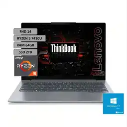 Falabella Portatil Thinkbook 14 AMD Ryzen 5 7430u RAM 64gb SSD 2TB 14 Win11Pro oferta