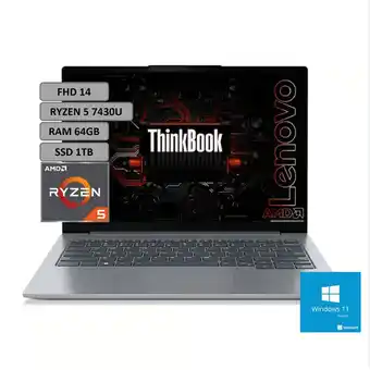 Falabella Portatil Thinkbook 14 AMD Ryzen 5 7430u RAM 64gb SSD 1TB 14 Win11Pro oferta